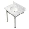 Kingston Brass KVPB30MOQ6 30-Inch Carrara Marble Console Sink, Marble White/Polished Nickel KVPB30MOQ6 - alternate 1